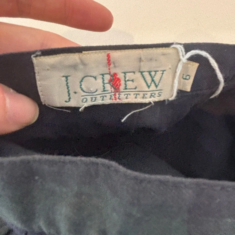 Vintage J.Crew Collarless Button Up Shirt with Matching Skirt - Picture 4 of 4